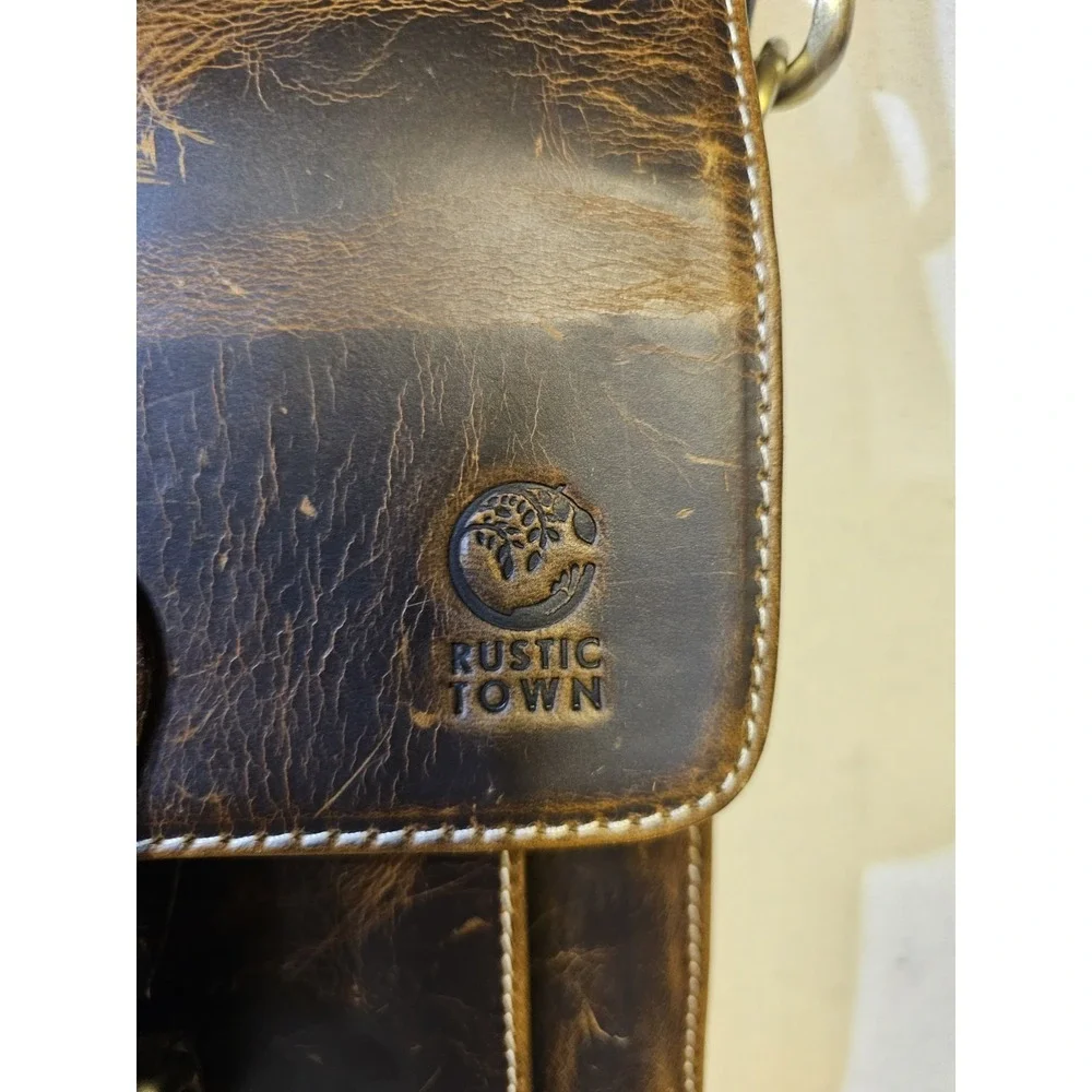 Rustic Town Leather Mens Computer/ Work Bag 15x 10